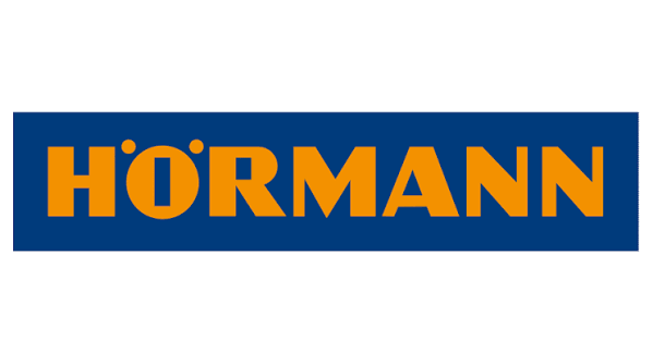 H"ORMANN logo with orange text on a dark blue rectangular background.