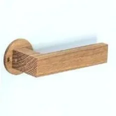 Wooden shelf bracket with a round base and a horizontal support arm