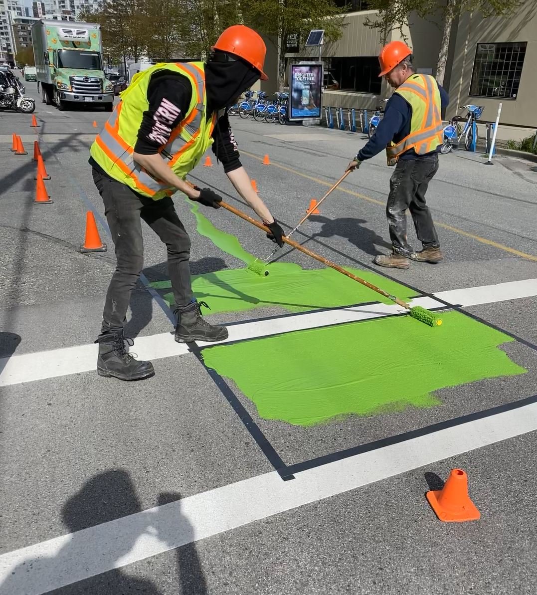 Green line painting more progress.JPG