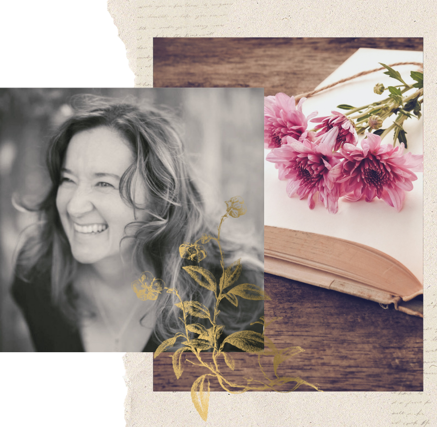 Kylie Mansfield, Australian historical fiction author, smiling portrait in black and white