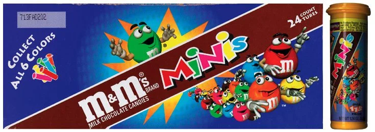 Packaging featuring m&m Minis Swarm (for Will Vinton Studios).