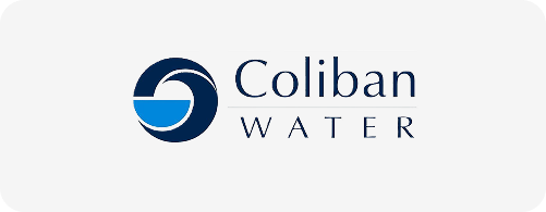 Coliban Water logo with stylized water droplet and blue tones