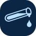 Safety pin with a small droplet of liquid hanging from it.
