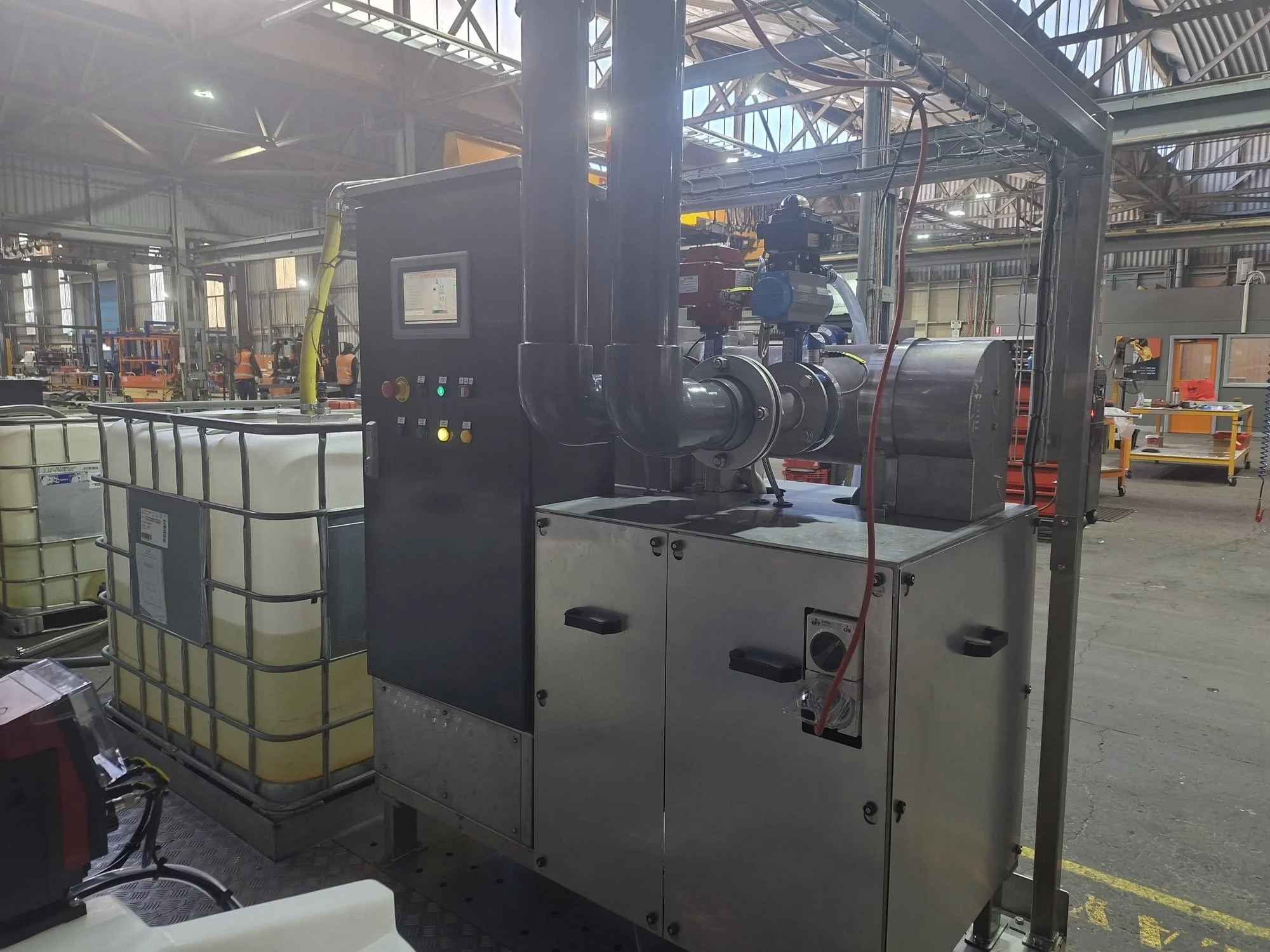 High-efficiency separation stage of the Magnetic Particle Extraction (MPE) process, where magnetic particle clusters containing captured contaminants are removed from the water, producing a cleaner water stream for treatment and reuse
