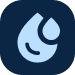 Flame icon with a blue background.