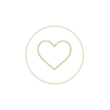 Outline of a heart inside a circle