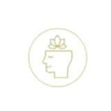 Icon of a human head profile with a geometric brain inside, enclosed in a circle.