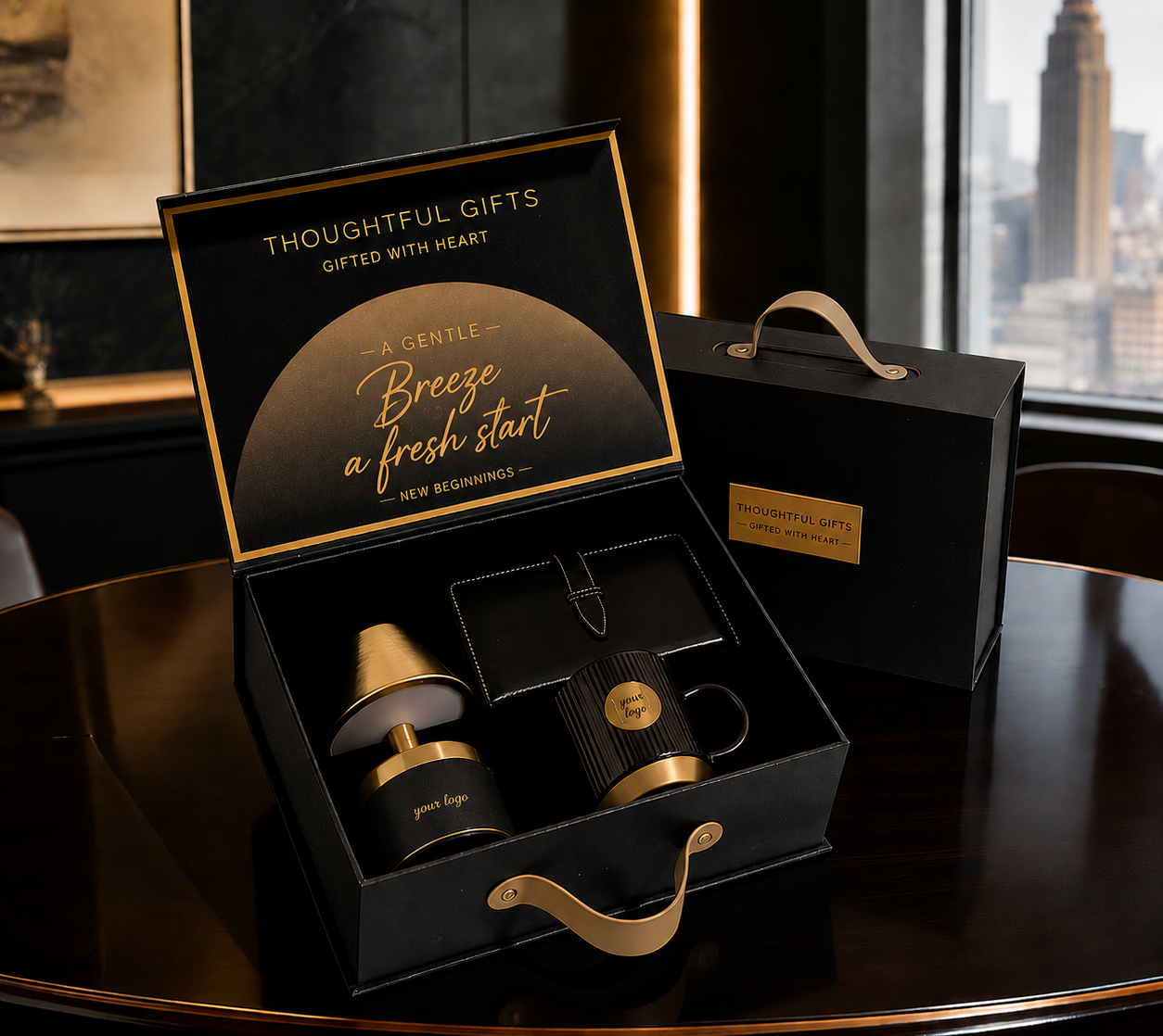 Premium Gift Box showing on a desk in an office setting