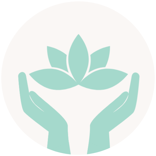Two hands holding a lotus flower with multiple petals, symbolizing care and growth.