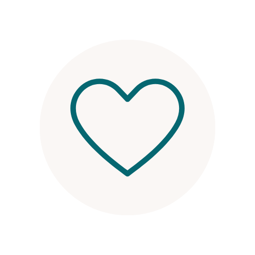green line icon of heart in white circle