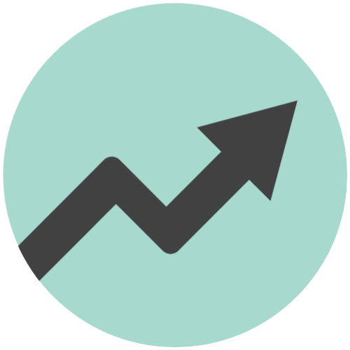 Icon of an upward facing arrow.