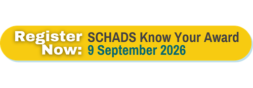 Register Now SCHADS training 9 Sep 2026 yellow button