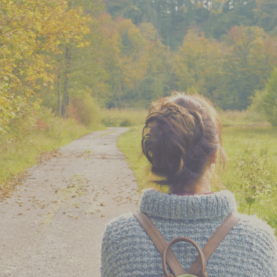 Woman taking a relaxing walk in nature