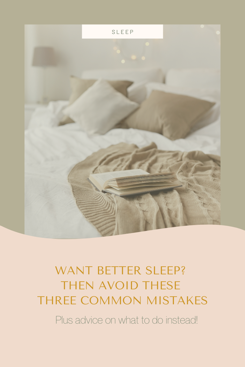 Cosy bed with white sheets, brown pillows, knitted brown blanket and open book