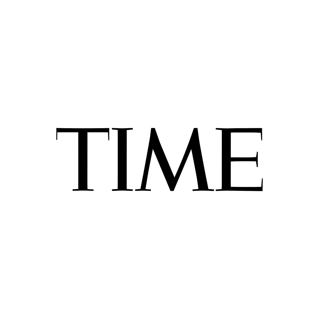 The word 'TIME' written in large, bold, black uppercase letters on a white background.