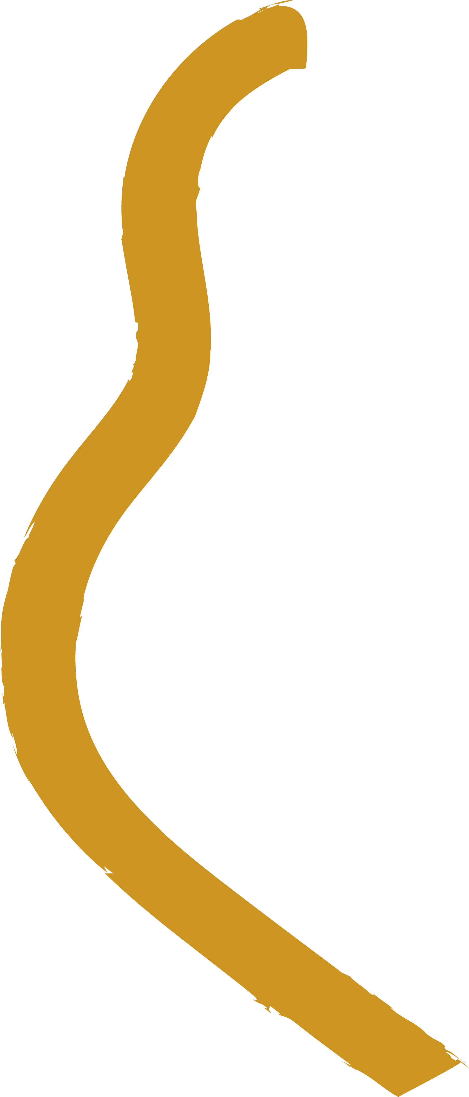 Close-up of a gold-colored curved ribbon or ribbon-like design on a black background.
