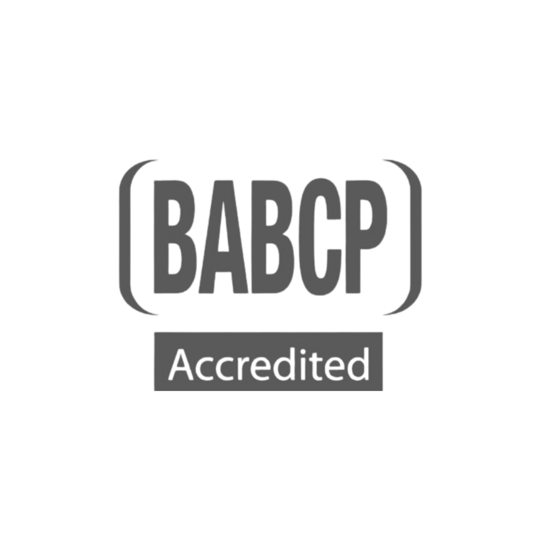 Sign that reads 'BABCP Accredited'