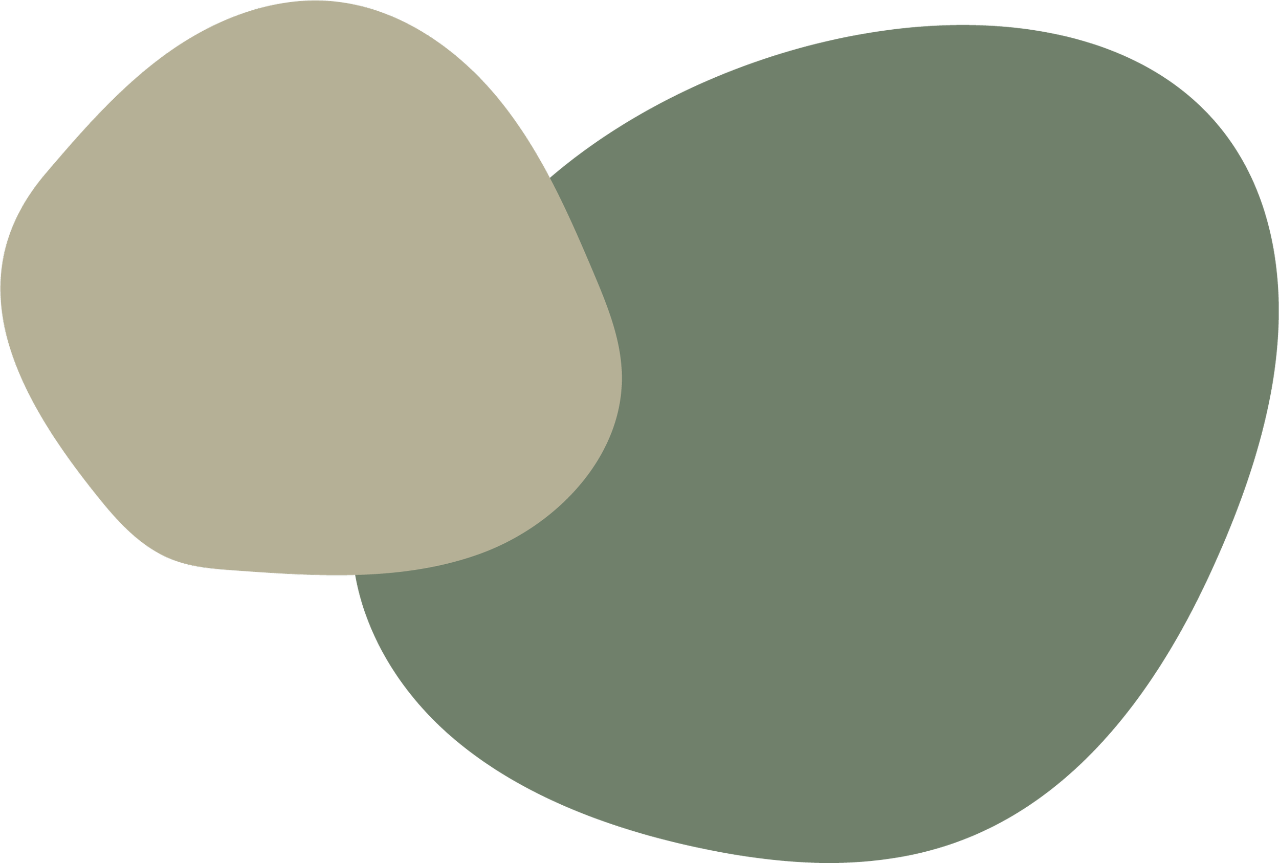 Two overlapping circles, one beige and one green, on a black background.