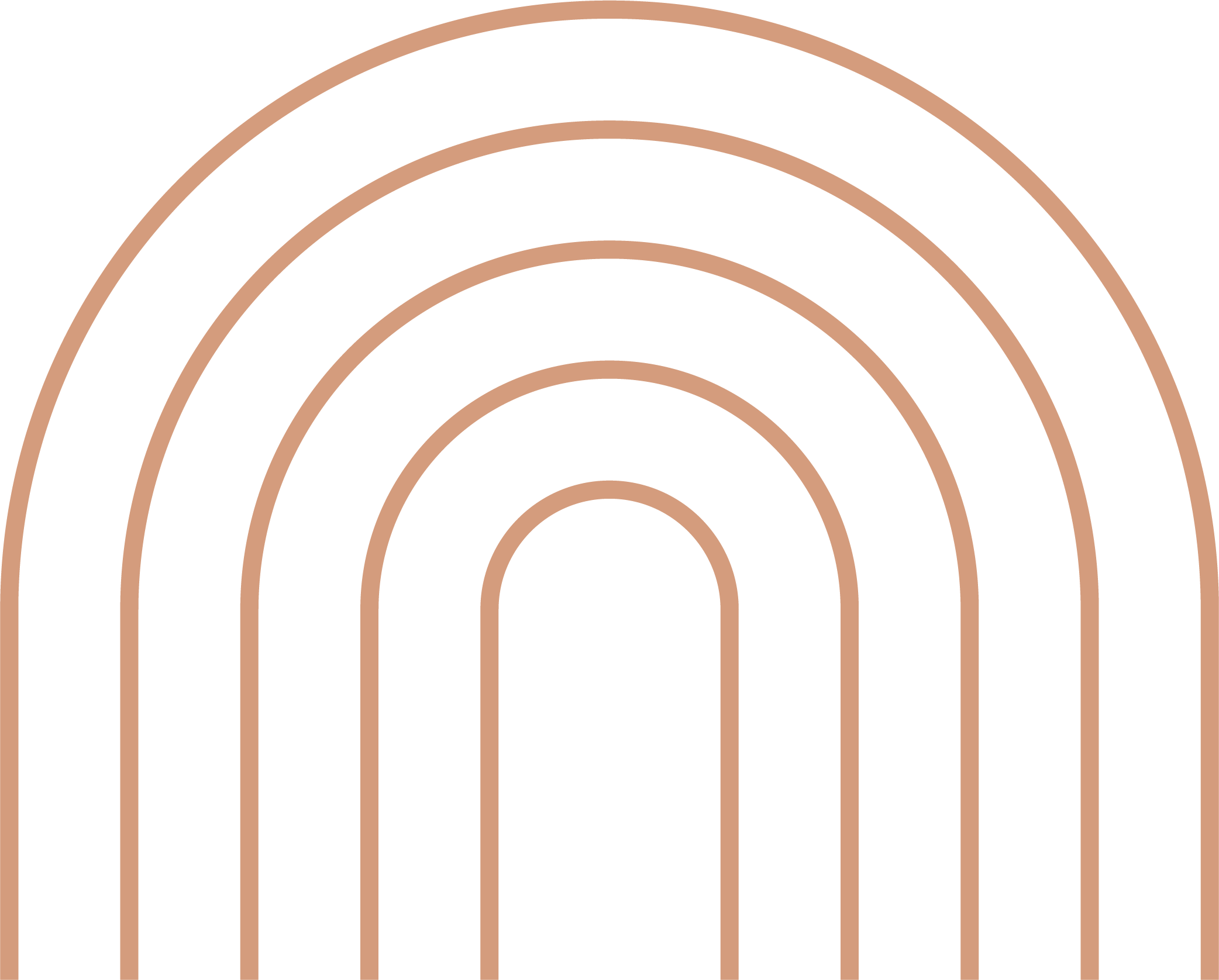 Multiple concentric arching lines in a copper or rose gold color against a black background.