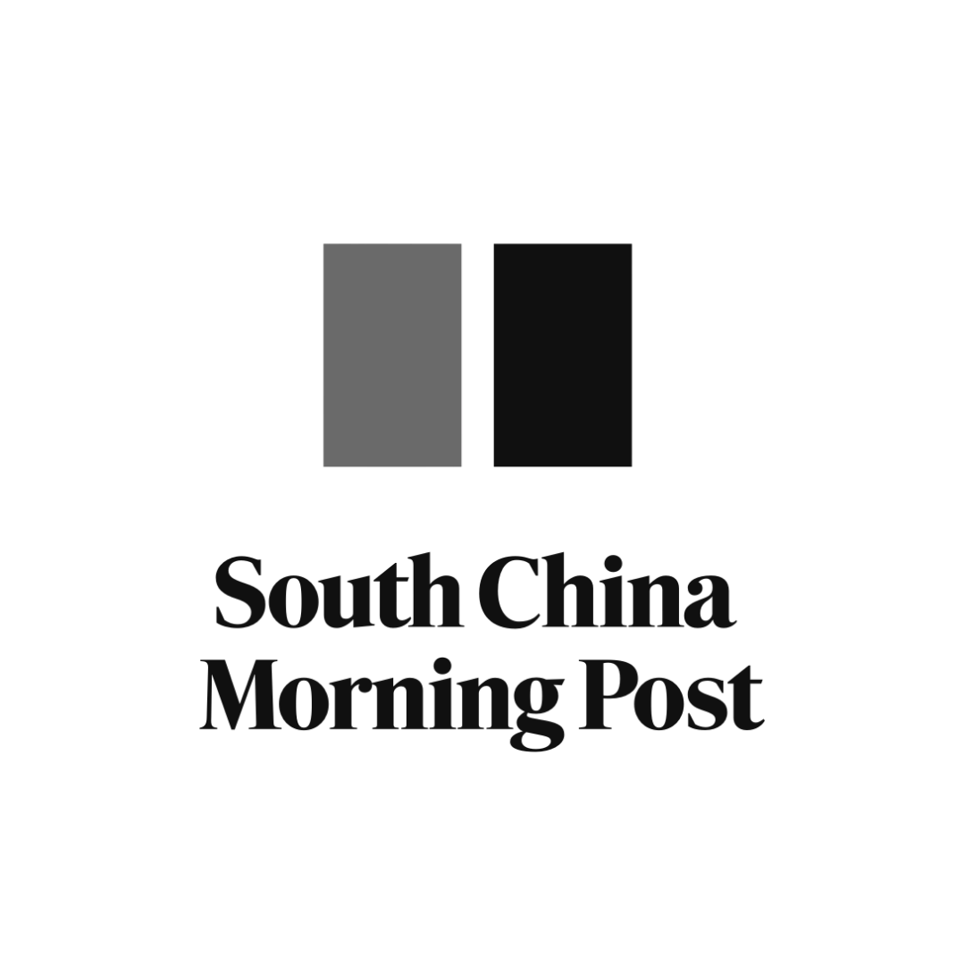 Logo of South China Morning Post featuring two vertical bars, one gray and one black, with the publication name underneath.
