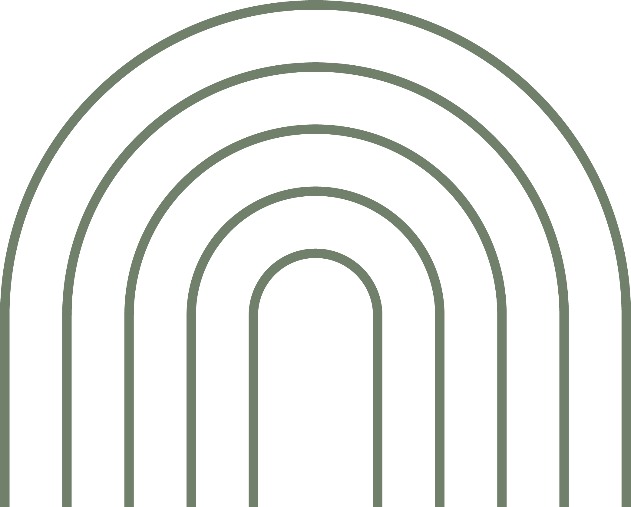 A series of concentric arches in a dark background.