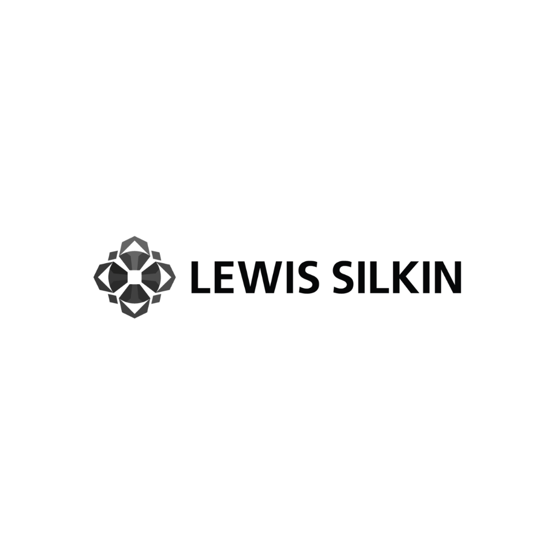 Black and white logo with a geometric floral design and the text 'Lewis Silkin'