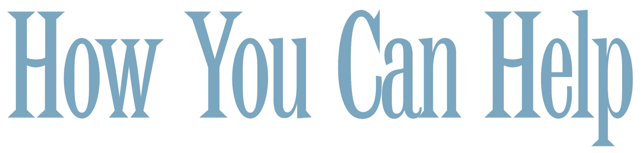 Text in large blue font saying "How You Can Help".