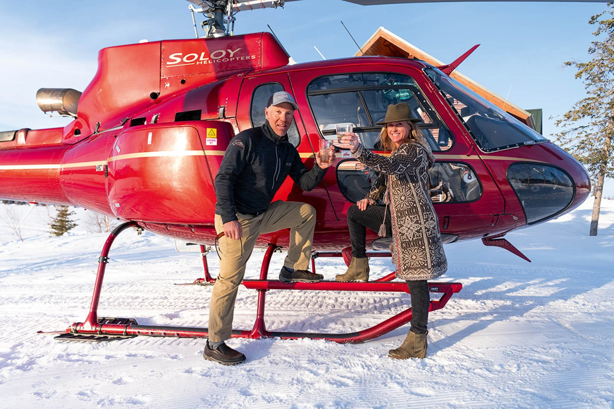 Tommy Moe & Lel Tone, Tordrillo Mountain Lodge, Alaska 