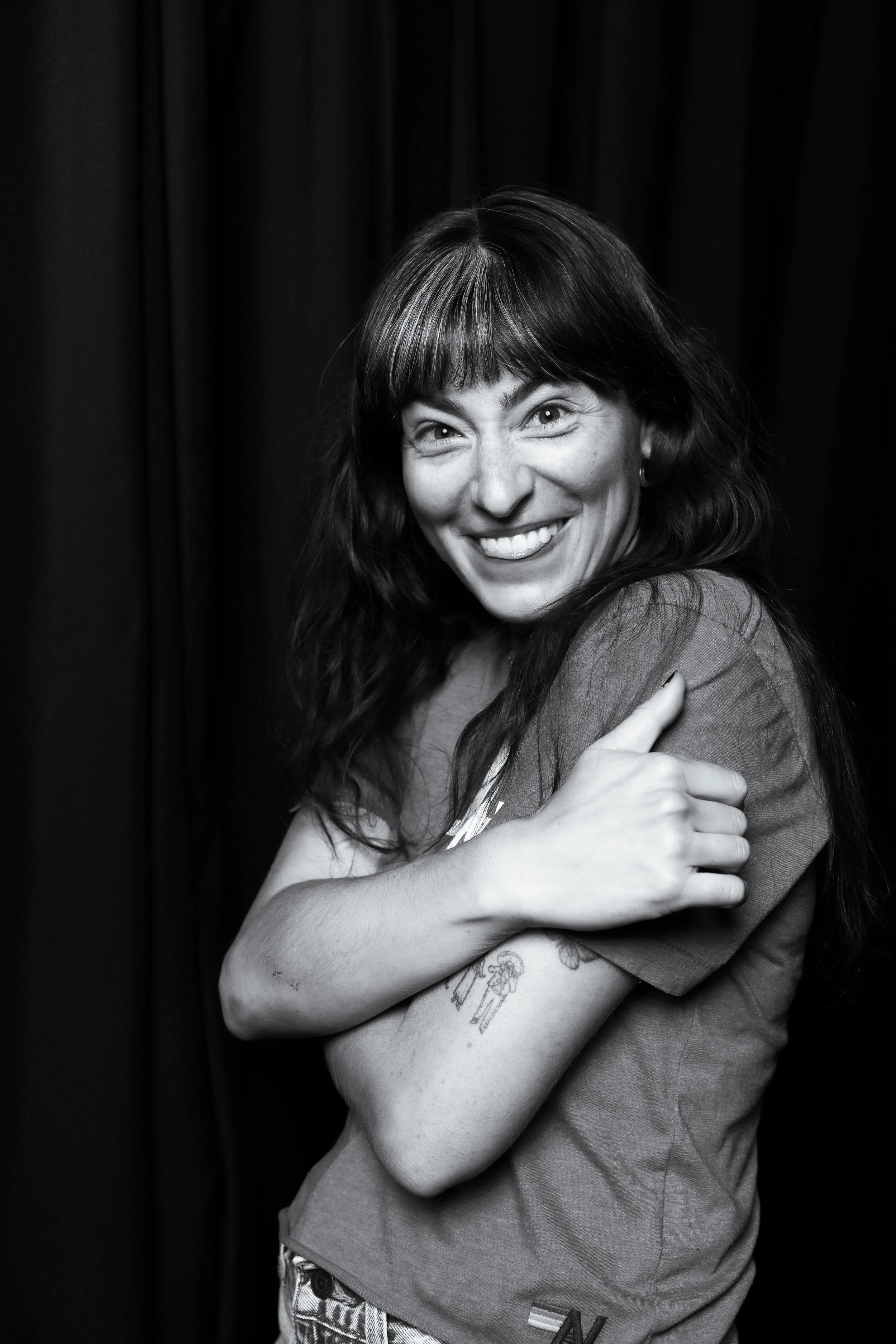 Backstage portrait of Melissa Villasenor backstage before a live show at UCB Franklin in Hollywood