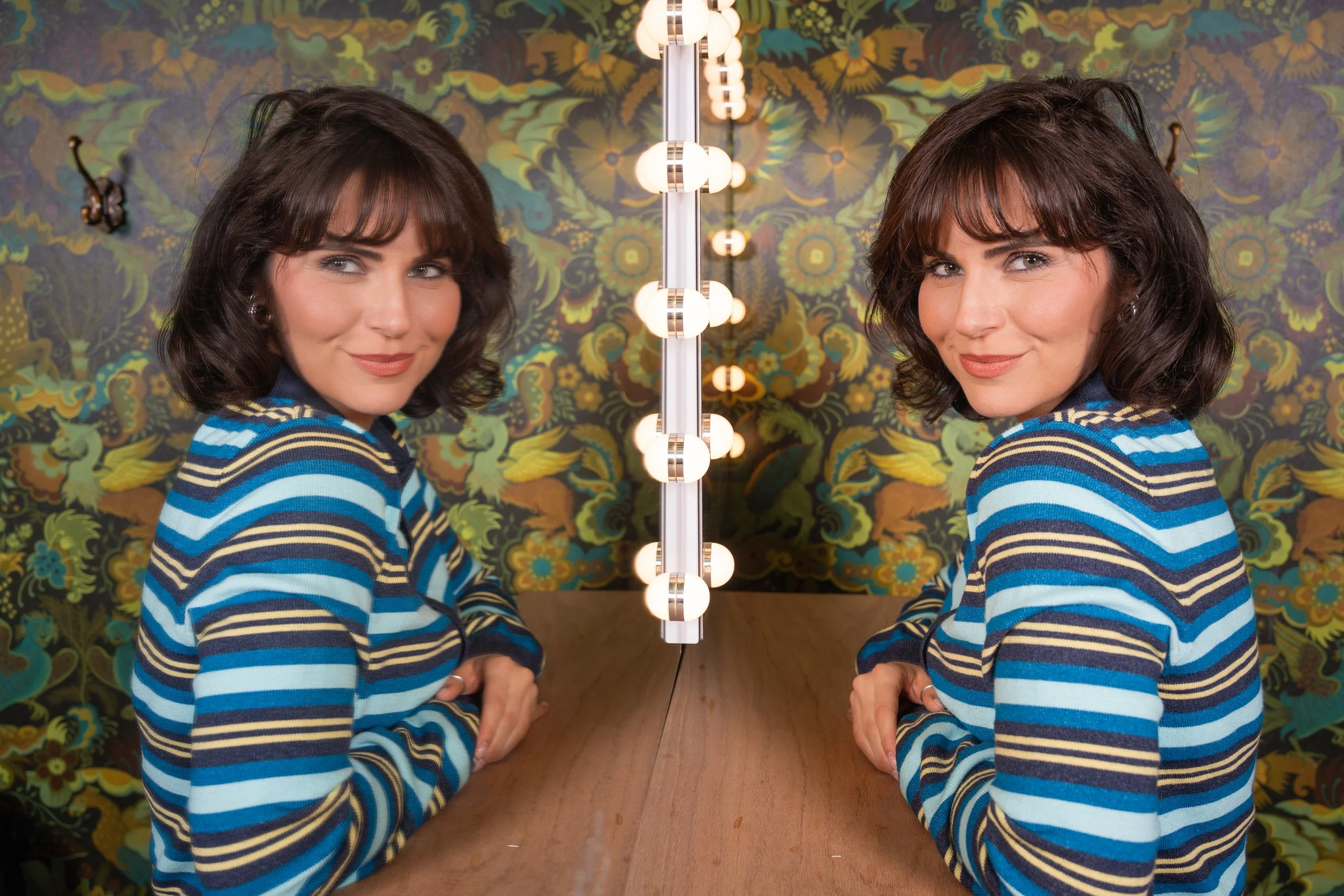 Backstage portrait of Brittany Charlotte Smith backstage before a live comedy show at UCB Franklin in Los Angeles.