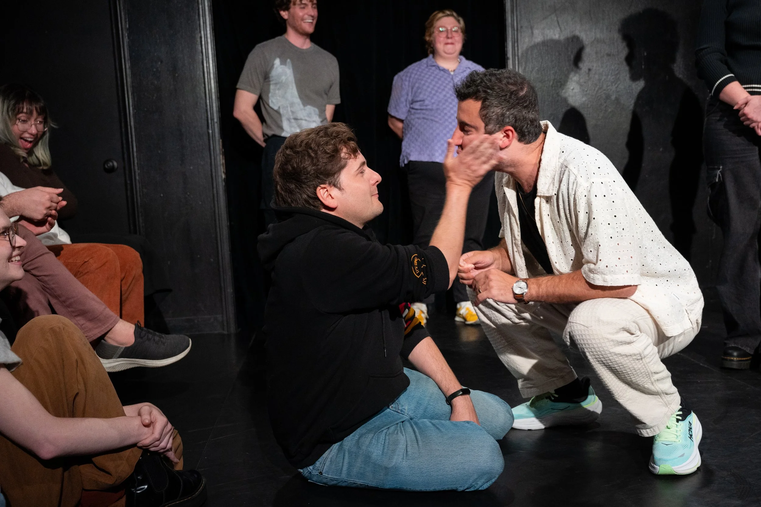 Jeremy Culhane and Artoun Nazareth performing a live improv comedy set on stage at The Upright Citizens Brigade in Hollywood, captured by a local comedy photographer.