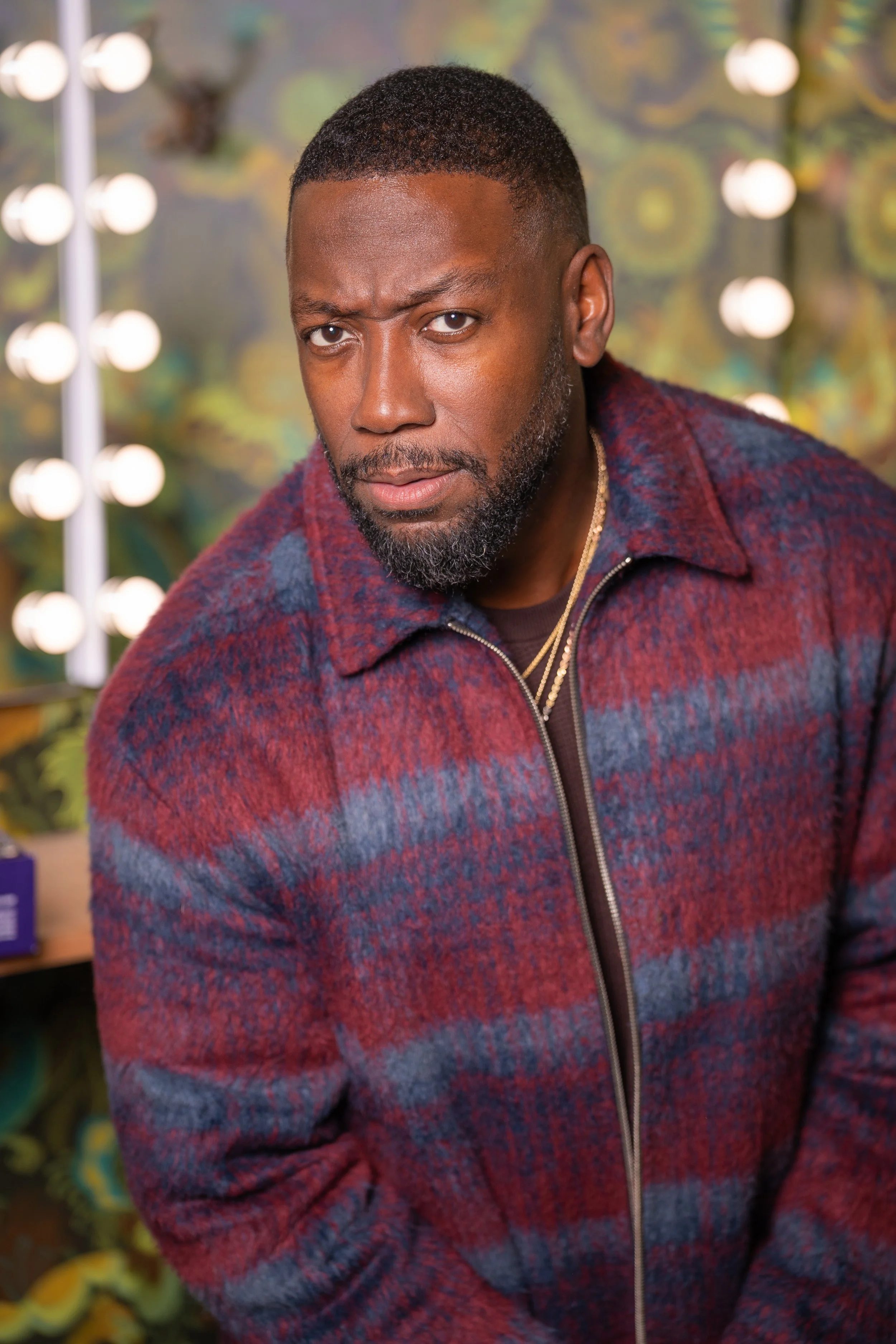 A backstage portrait of LaMorne Morris before a live comedy show at the UCB Theatre in Hollywood.