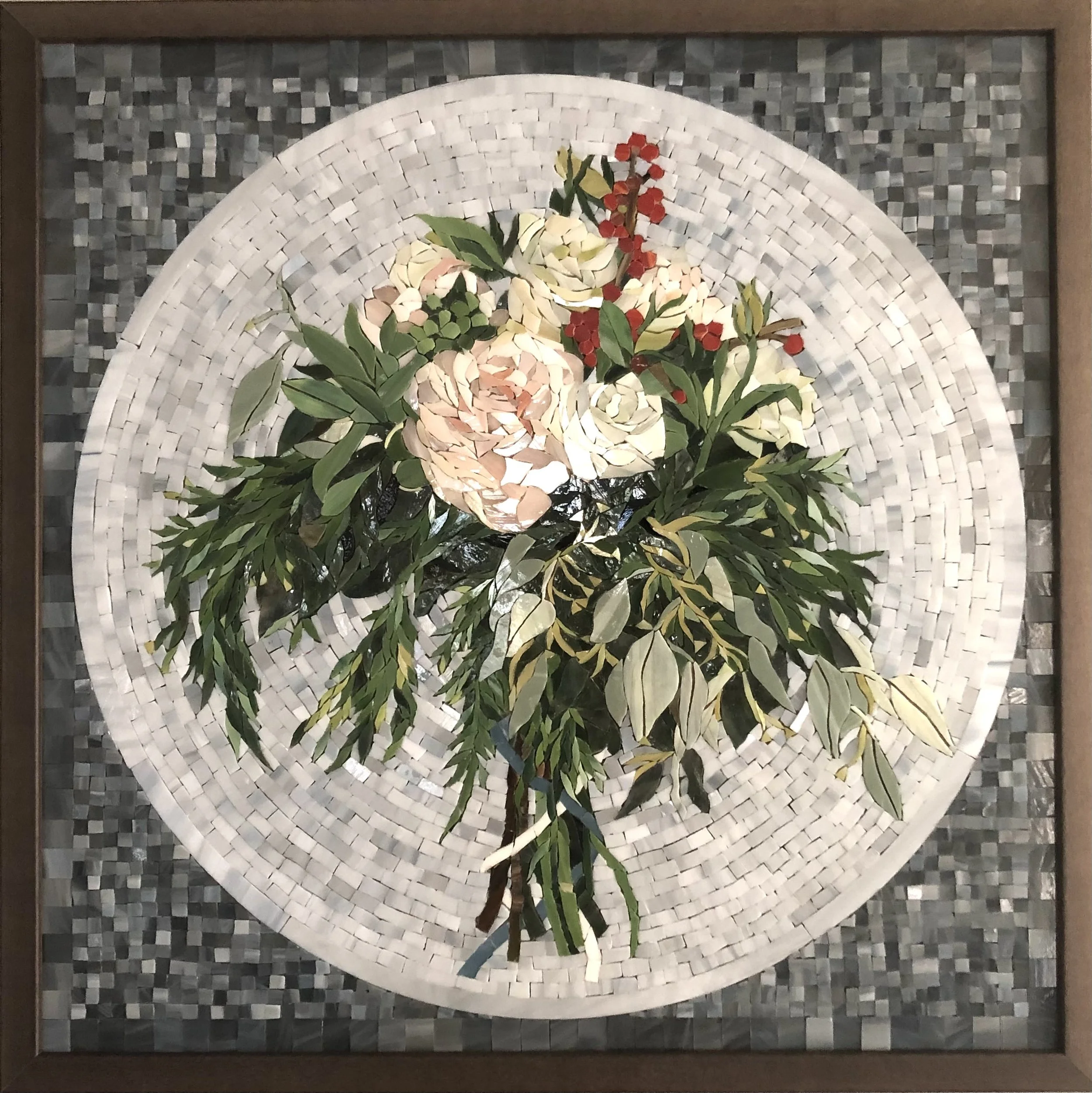 Sarah's Bouquet, 2021, 21"x21", Stained Glass