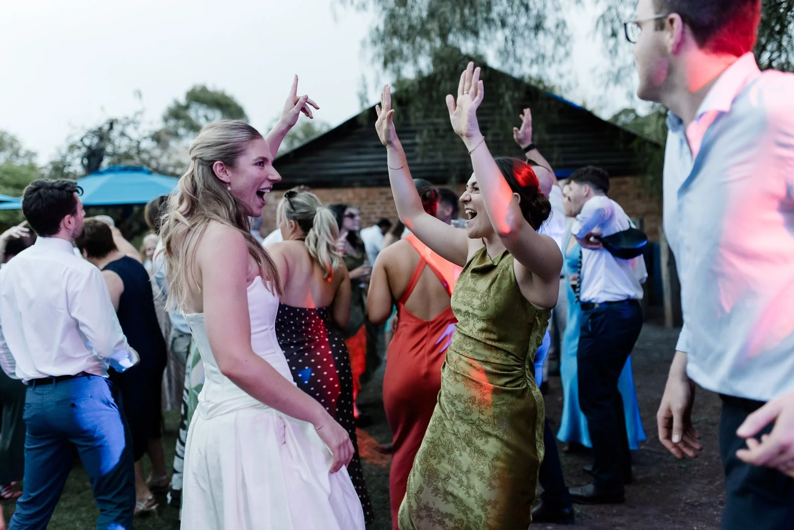 The dance floor comes alive as guests celebrate together and create memories long after the ceremony.