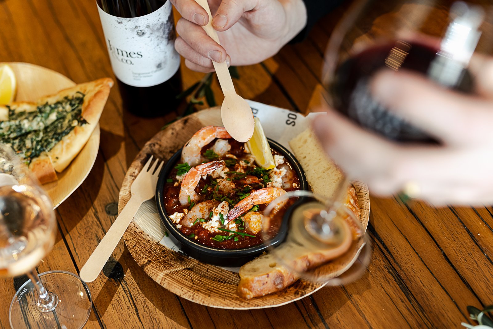 Editorial food photography for business on a wooden table top