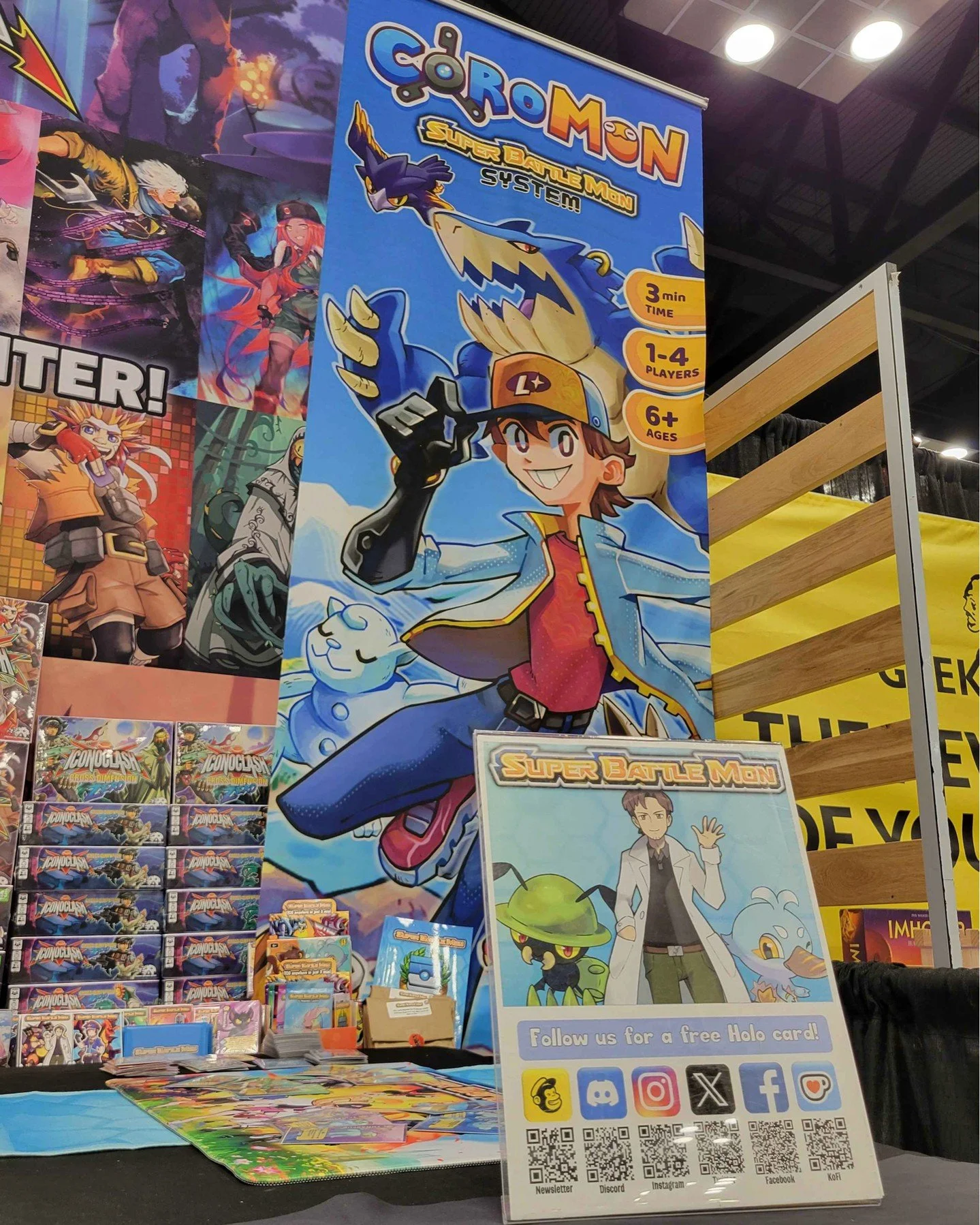 Stop by booth 1450 during Gen Con to demo the @Coromon TCG using the Super Battle Mon system