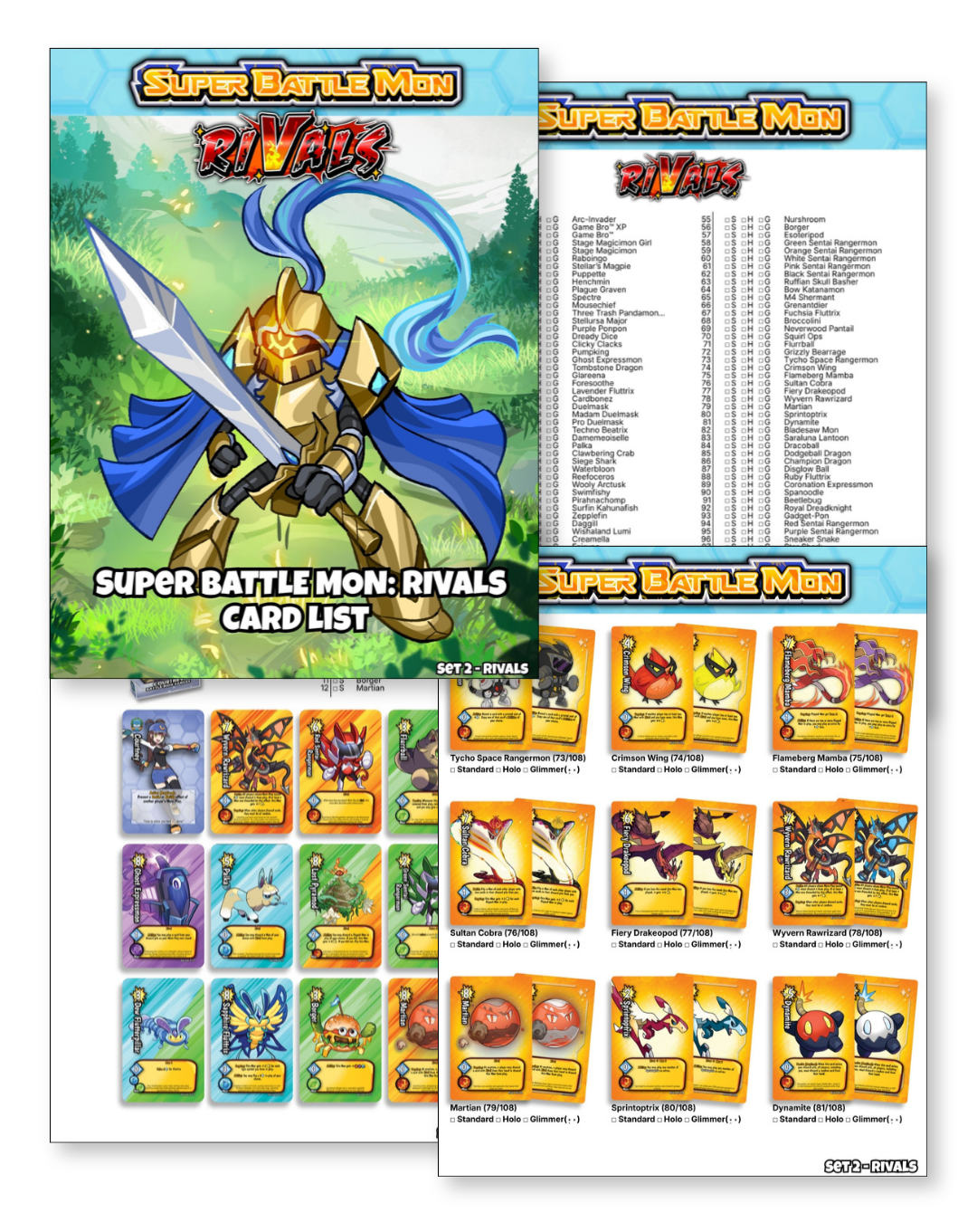 Card List: Super Battle Mon Set 2: Rivals