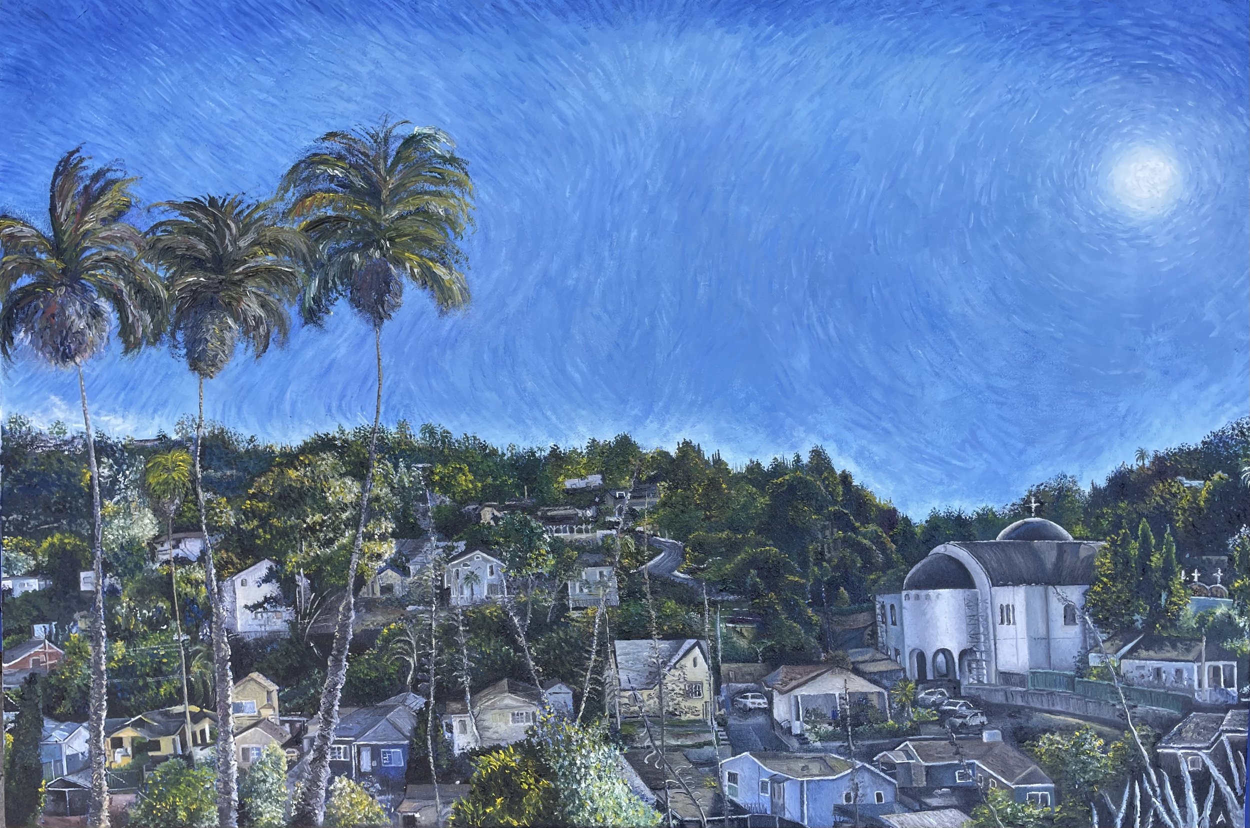 El Paisaje y la Iglesia, Highland Park, Los Angeles (Painting)