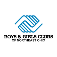 Logo of Boys & Girls Clubs of Northeast Ohio featuring two intertwined blue hands above the organization name.