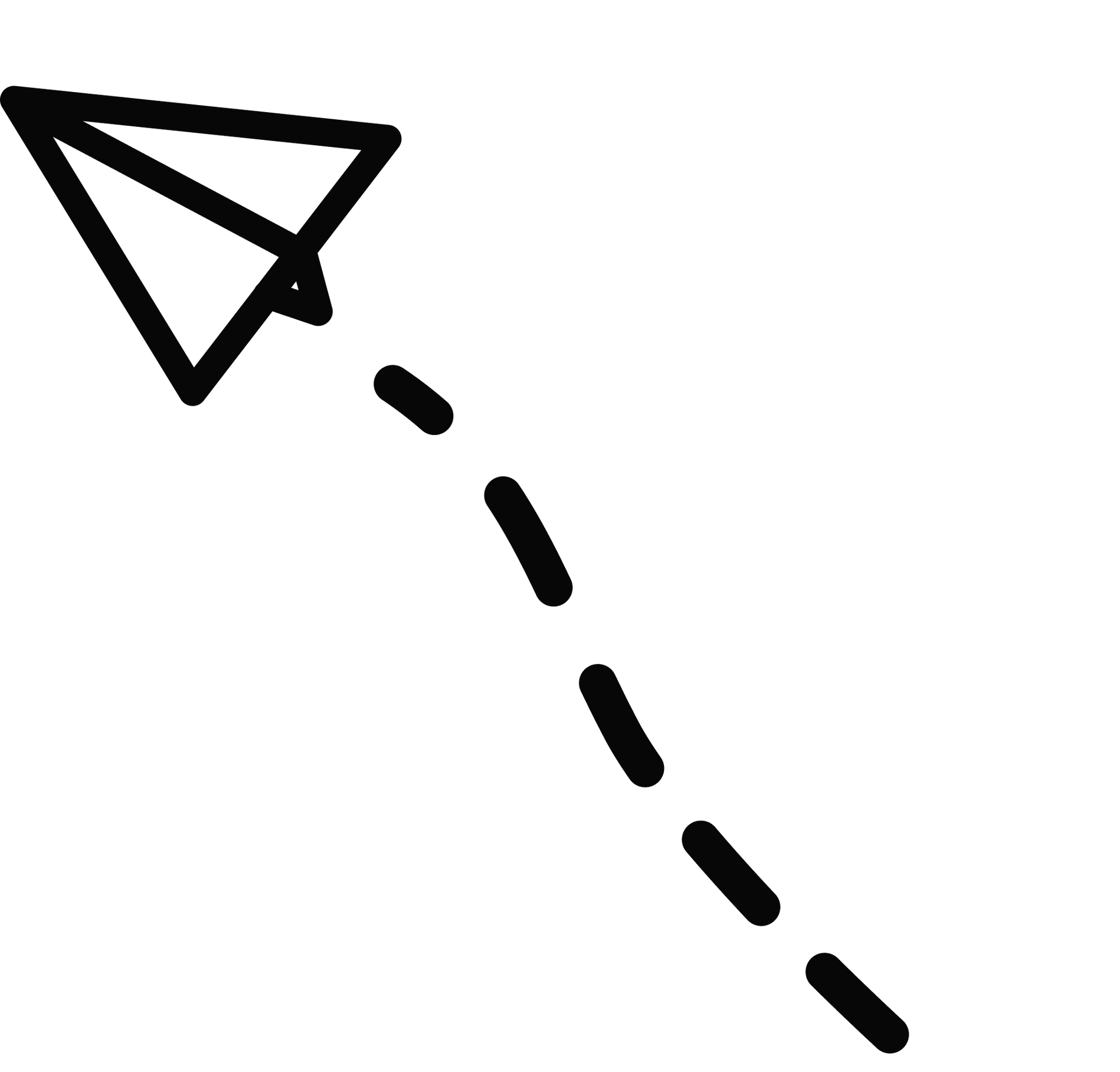 Outline of a swirl and arrows in a minimalist black design.