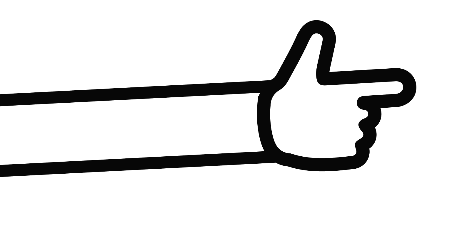 Rainmaker - Black and white illustration of a hand making a gesture to the right.