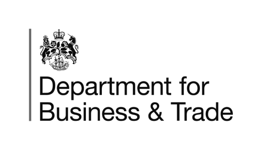 Logo and text for the Department for Business & Trade.