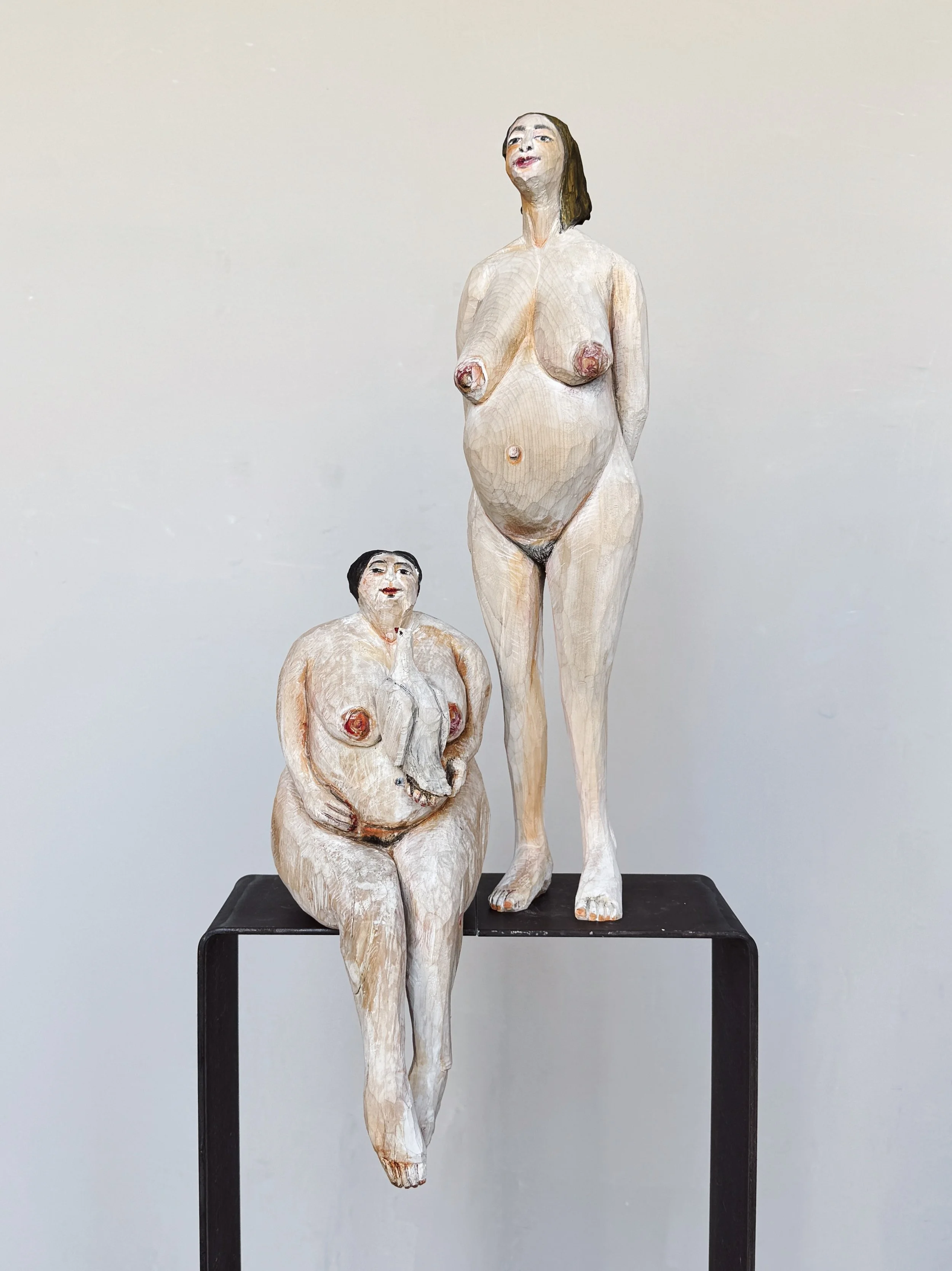 Hope und Felicitas: Linde, Kreide, Tusche, H 45/74 cm
