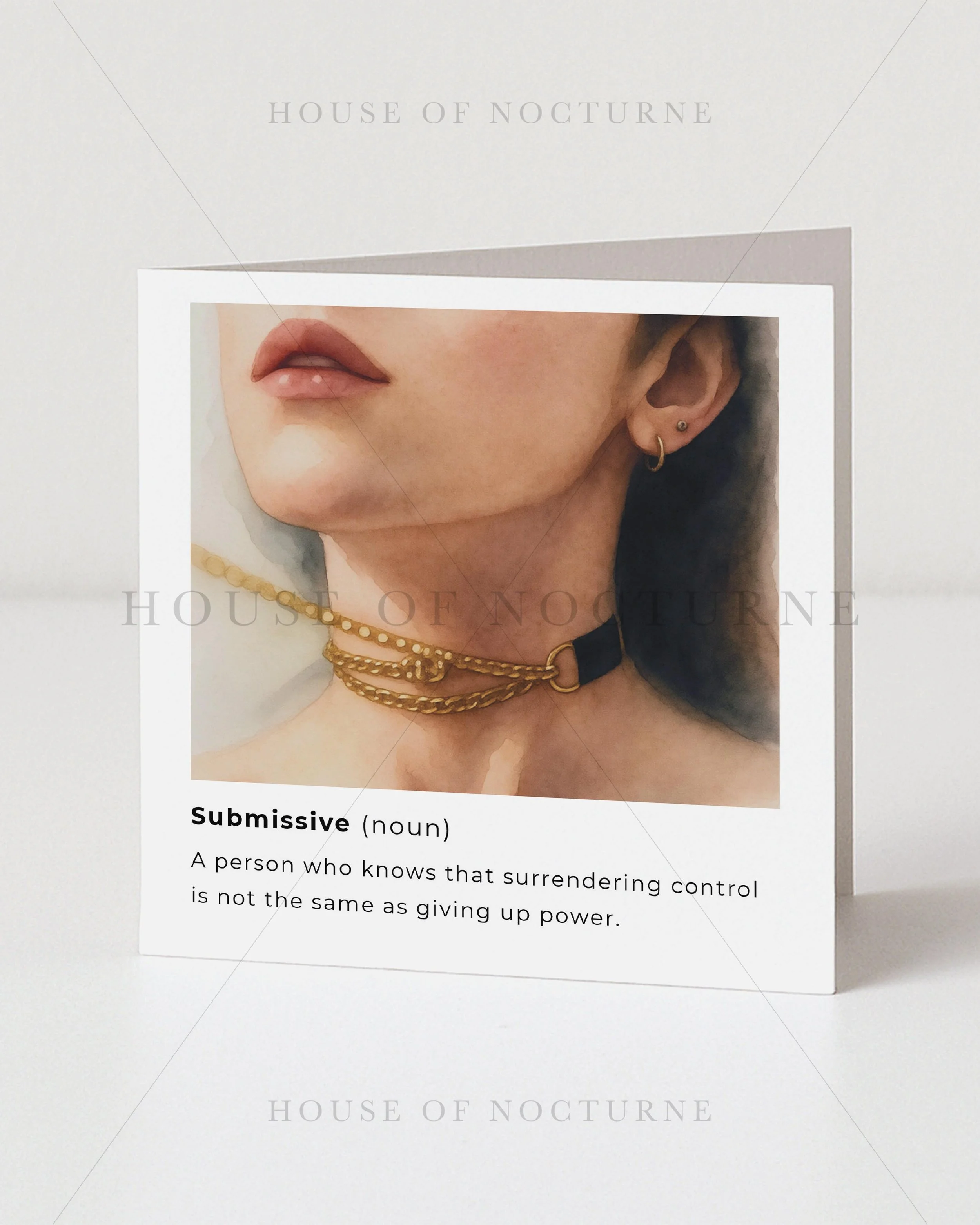 BDSM Inspired Submissive Greeting Card (Colour)