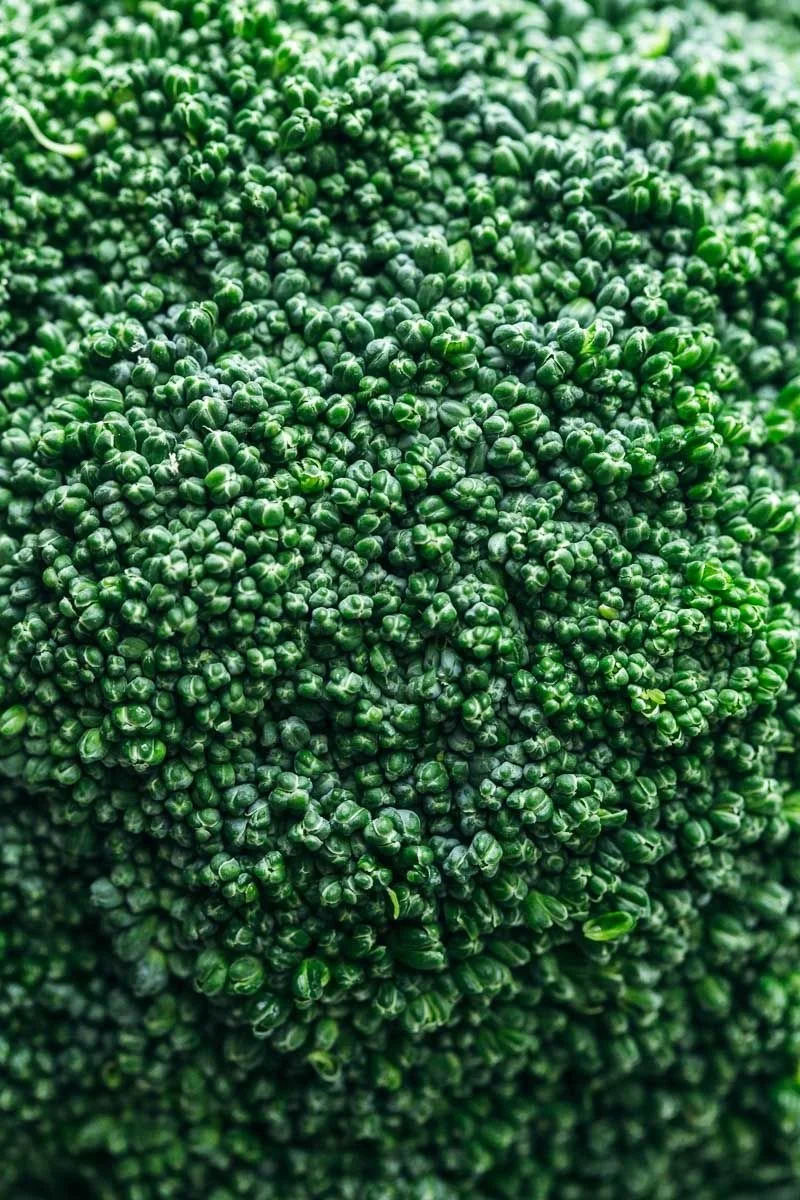 Close-up of green broccoli florets.