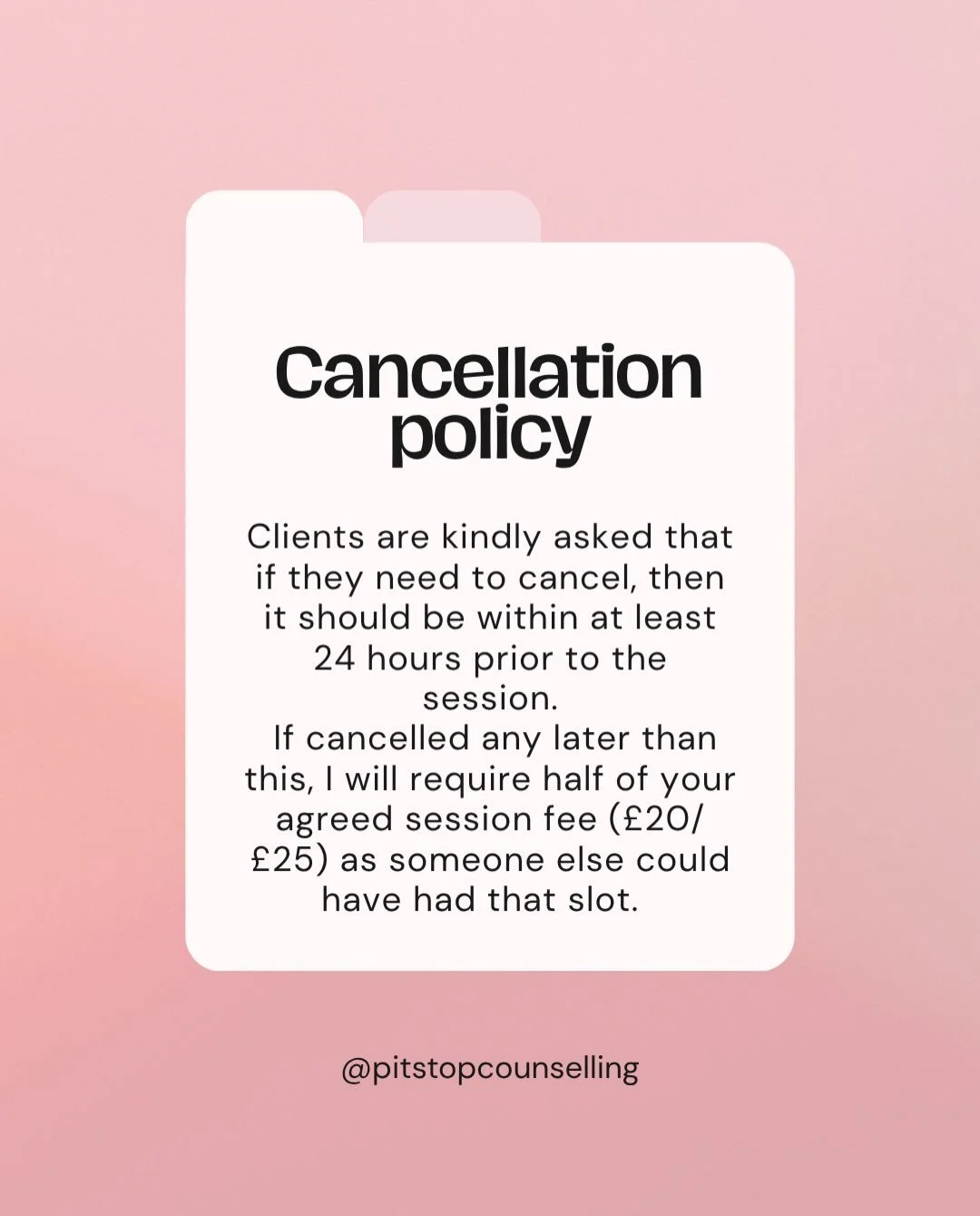 💛Cancellation Policy💛

I just wanted to inform you all of my cancellation policy moving forward. Unfortunately in the past few weeks I&rsquo;ve had some last minute cancellations, which I understand can&rsquo;t be helped, however it means that I co