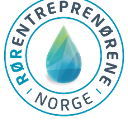 Logo med teksten 'Entreprenør Norge' og en blå/grønn dråpe i midten.