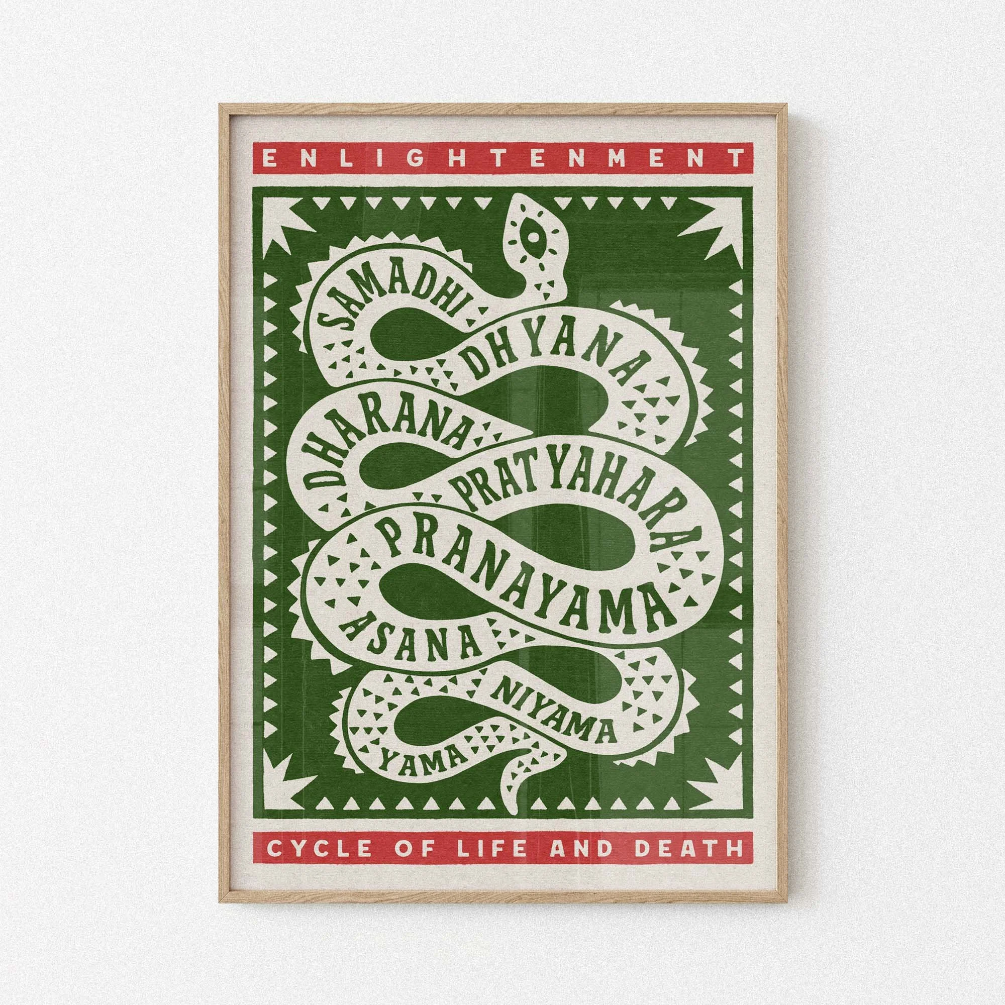 control our inner mind poster print wall decor yoga space room decoration plakat druk yama niyama samadhi patanjali yoga snake kundalini eightfold path ashtanga