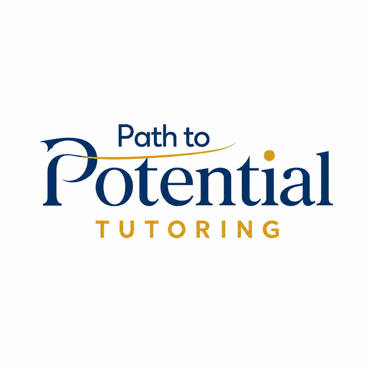 Logo for Path to Potential Tutoring with blue and gold text.