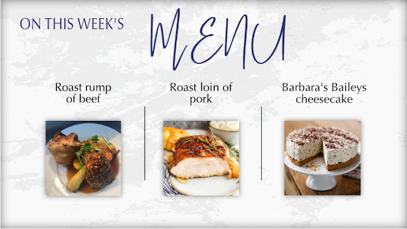 Weekly menu at BHYC
